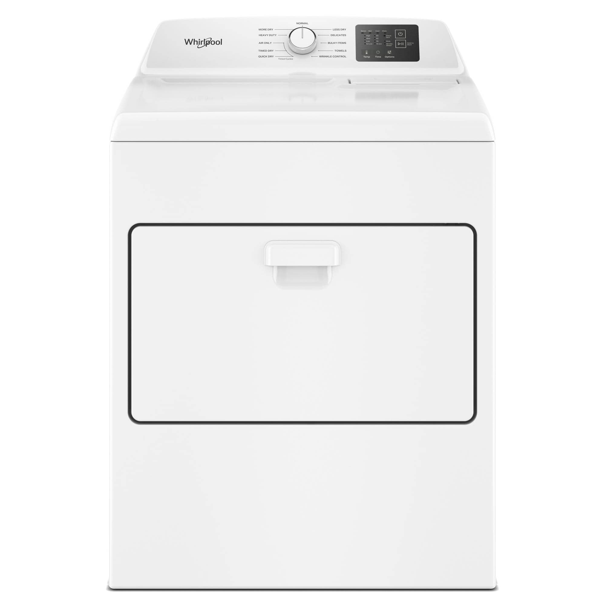 Front. Whirlpool - 7.0 Cu. Ft. Gas Dryer with AutoSensing and Wrinkle Shield Option - White.