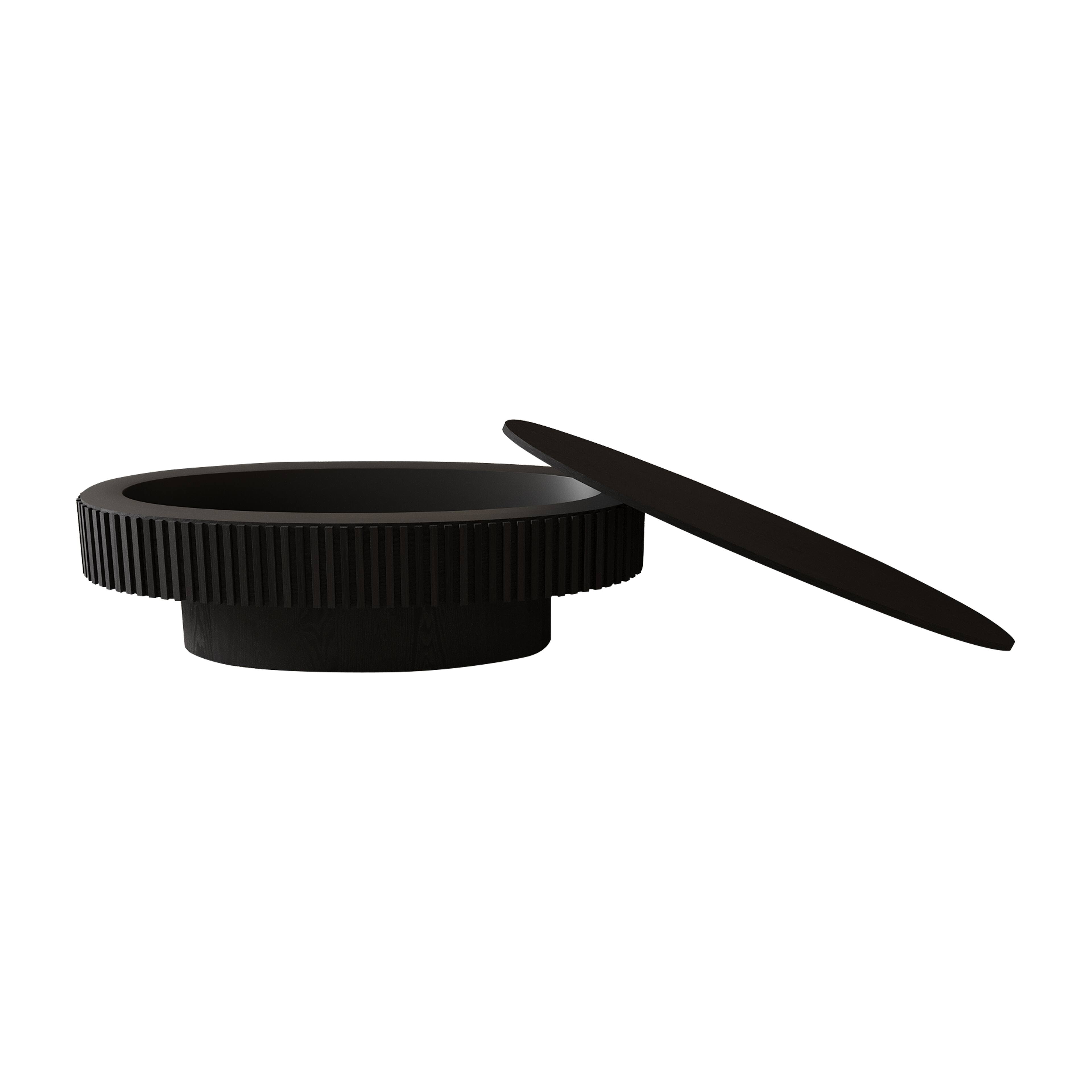 Alt View 9. Loheer - Loheer Forty Seven Inch Oval Coffee Table with Storage Black Wood Veneer Modern Center Table - Black.