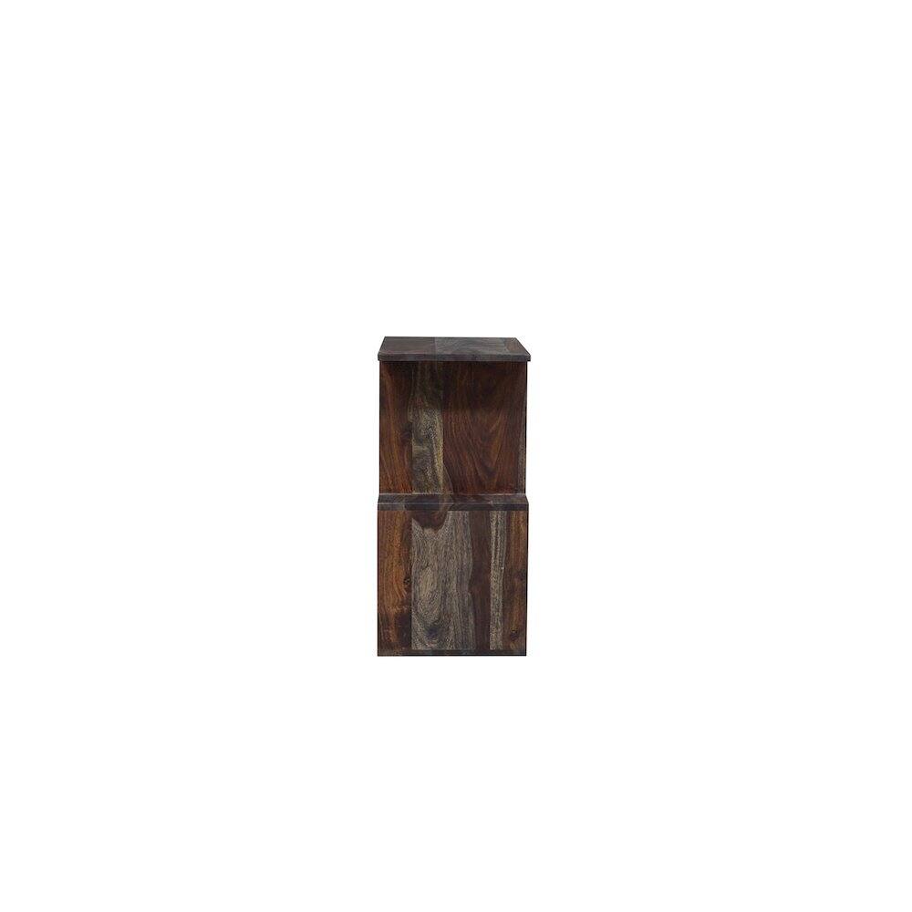 Back. Porter Designs - Fall River Solid Sheesham Wood Bookcase - Gray.