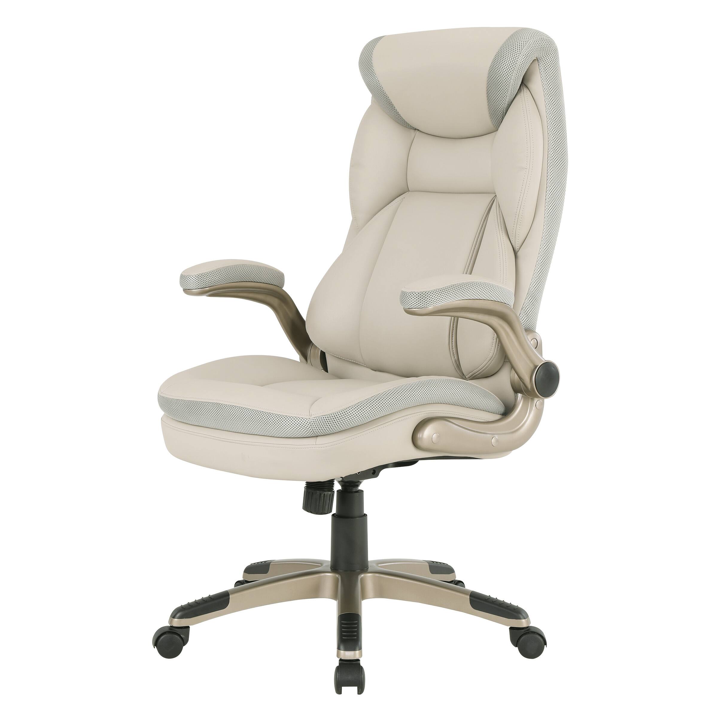 Alt View 11. Office Star Products - Exec Bonded Lthr Office Chair - Taupe / Cocoa.