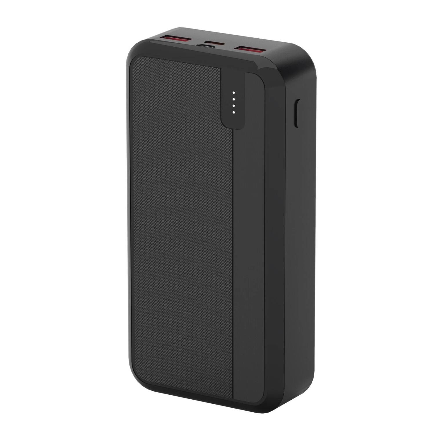 Front. Home Collection - 20000mAh Portable Fast Charger PD22.5W USB-C Power Bank Black Black - Black.