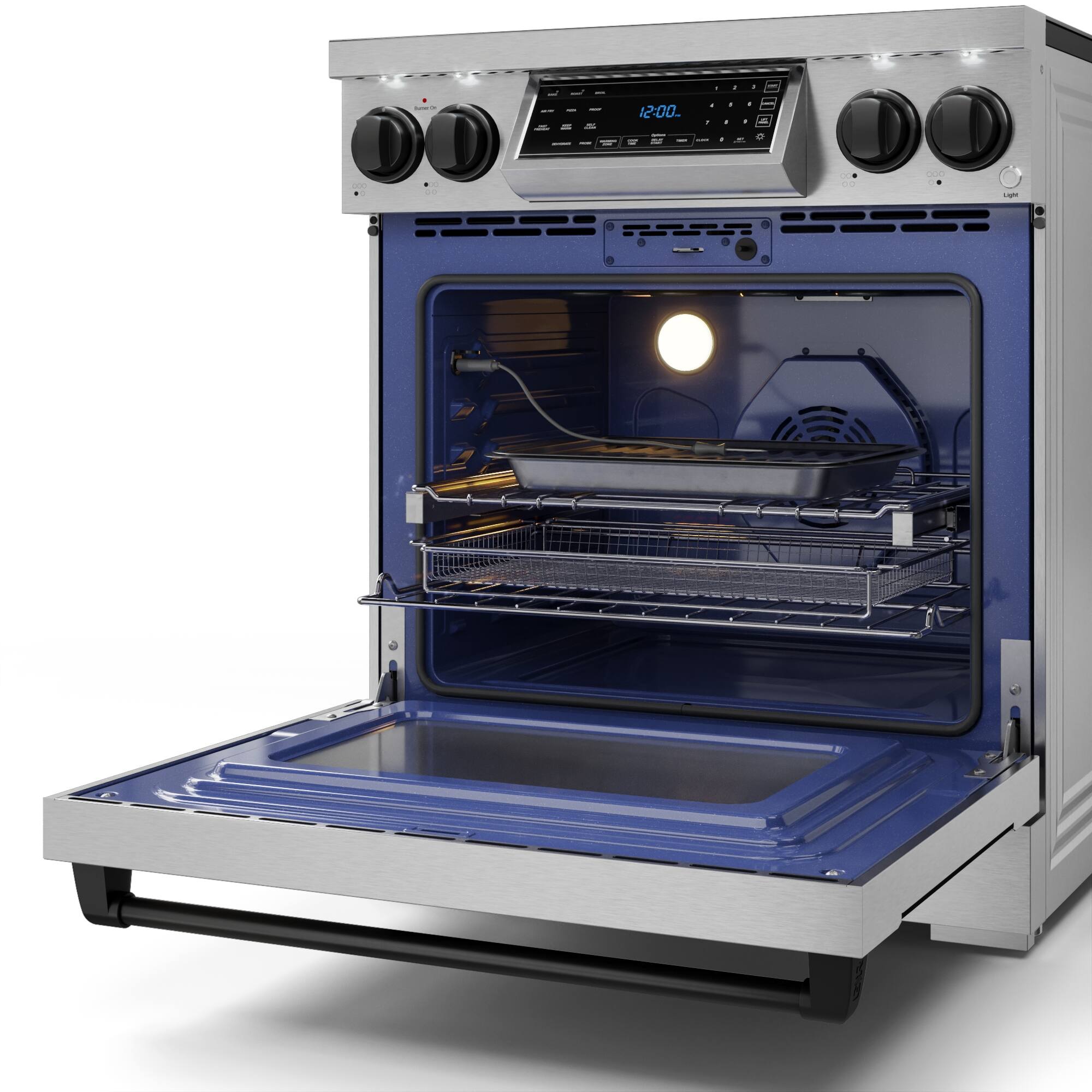 Alt View 12. Thor Kitchen - Gordon Ramsay Series by Thor Kitchen 4.55 Cu. Ft Freestanding Electric Range with Black Hardware - Stainless Steel.