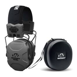 Walkers - Walker's XCEL 500BT Digital Electronic Muff with Protective Case Bundle - Gray