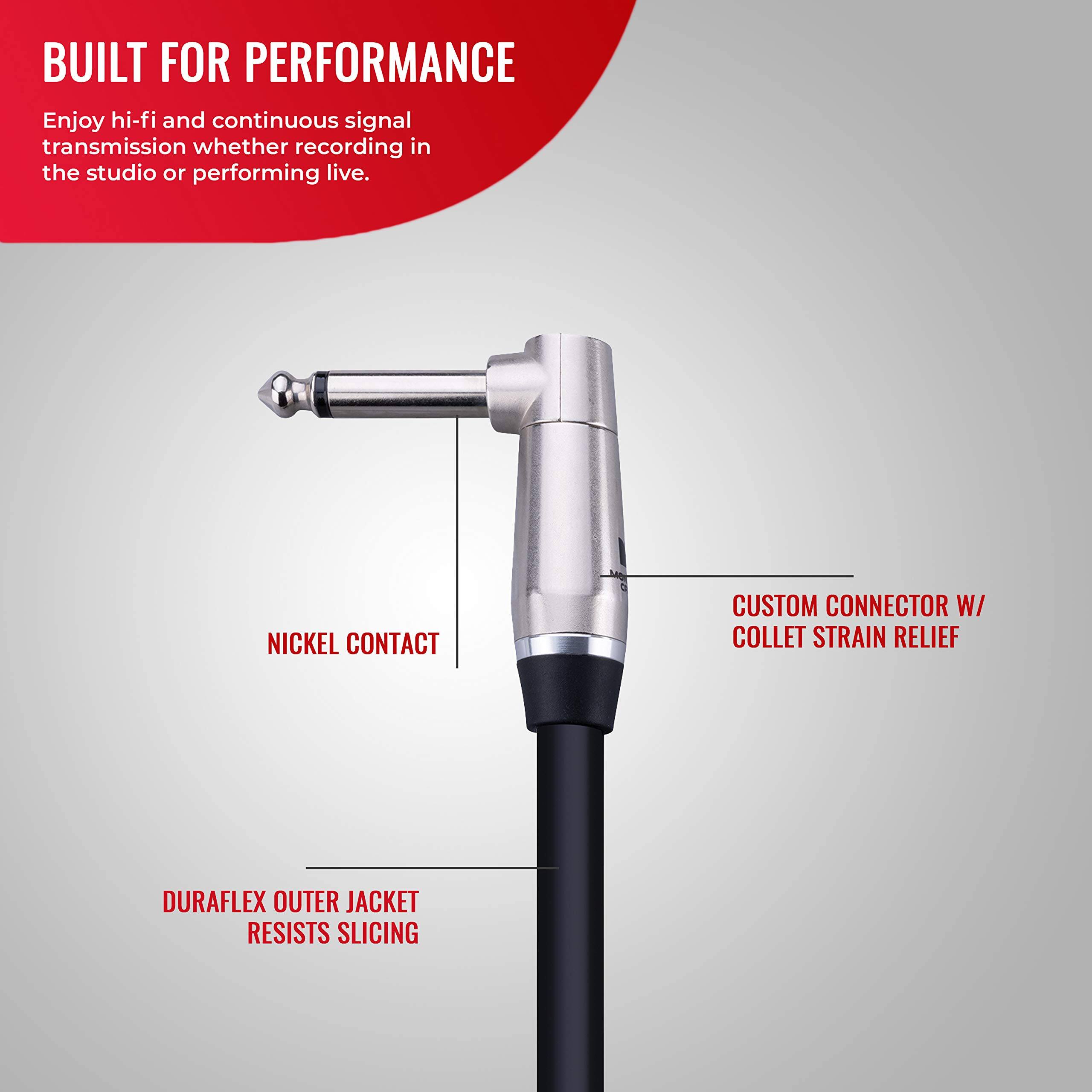 BUILT FOR PERFORMANCE  
Enjoy hi-fi and continuous signal transmission whether recording in the studio or performing live.

- NICKEL CONTACT
- CUSTOM CONNECTOR W/ COLLET STRAIN RELIEF
- DURAFLEX OUTER JACKET RESISTS SLICING