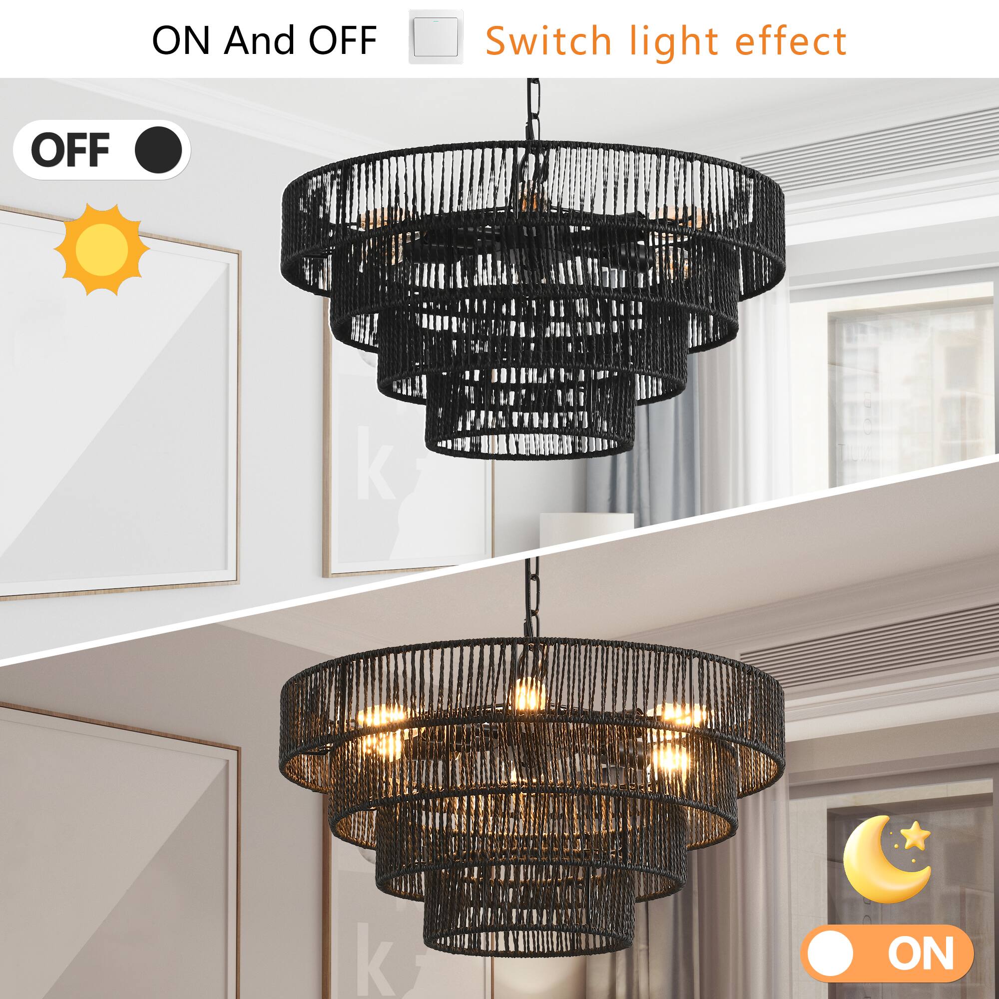 ON And OFF  
Switch light effect  

OFF  
ON