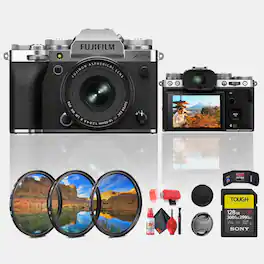 Fujifilm - X-T5 Mirrorless Camera with XF 16-50mm f/2.8-4.8 Lens (Silver) Bundle