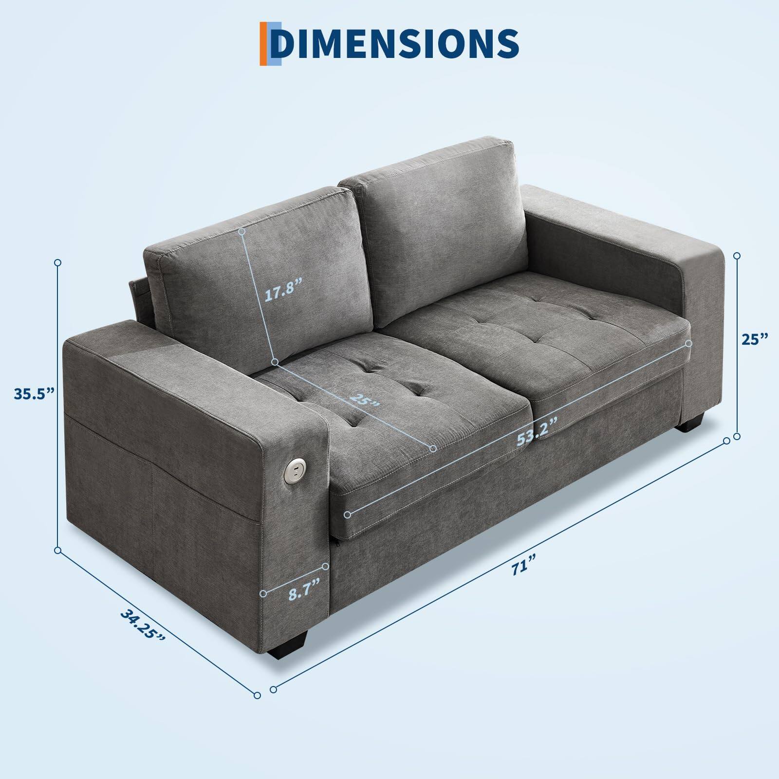 DIMENSIONS  
17.8"  
25"  
35.5"  
25"  
53.2"  
34.25"  
8.7"  
71"