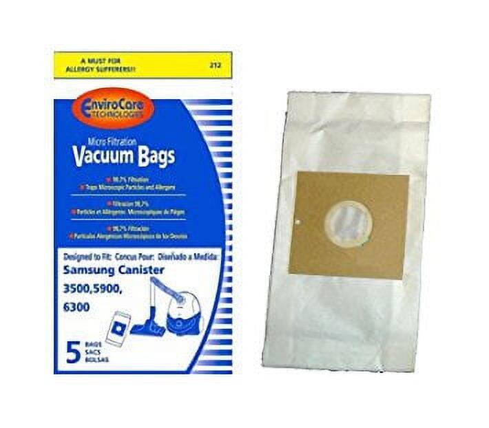 A MUST FOR ALLERGY SUFFERERS!  
EnviroCore TECHNOLOGIES  
Micro Filtration Vacuum Bags  
Designed to Fit:  
Cocoon Four: Diseno a Vefda  
Samsung Canister 3500, 5900, 6300  
5 BAGS / SACS