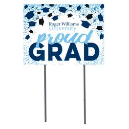 Jardine - RWU Hawks 18" x 24" Proud Grad Yard Sign - White