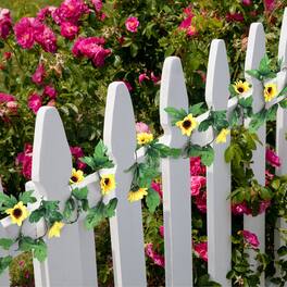 Oumilen - 10M/32.8FT Solar Artificial Sunflower Garland String Lights – IP65 Waterproof Vine Fairy Lights for Garden