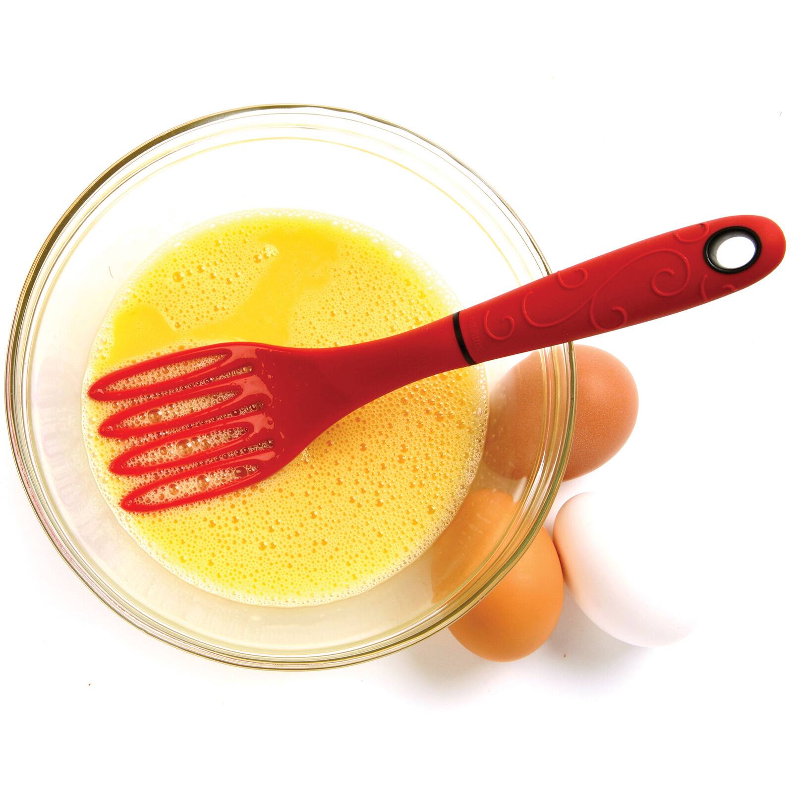 Alt View 1. Norpro - Grip-EZ Fiskie Fork and Whisk Combo Kitchen Tool, Red - Red.