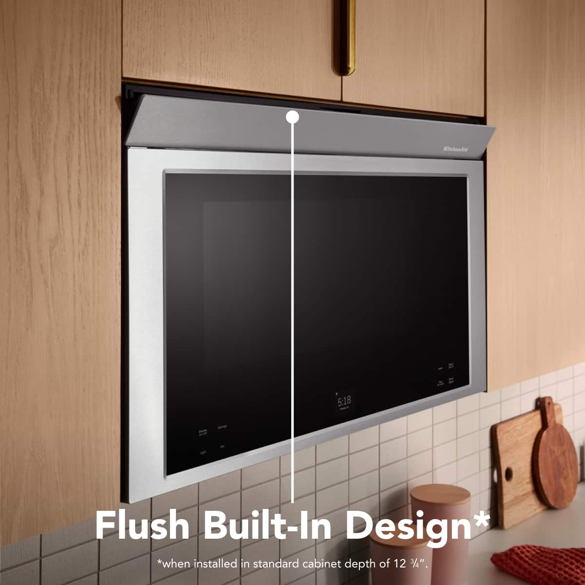 KitchenAid KitchenAid - 1.1 Cu. Ft. Convection Flush Built-In Over-the-Range Smart Microwave with Sensor Cooking and Air Fry Mode - Stainless Steel 10