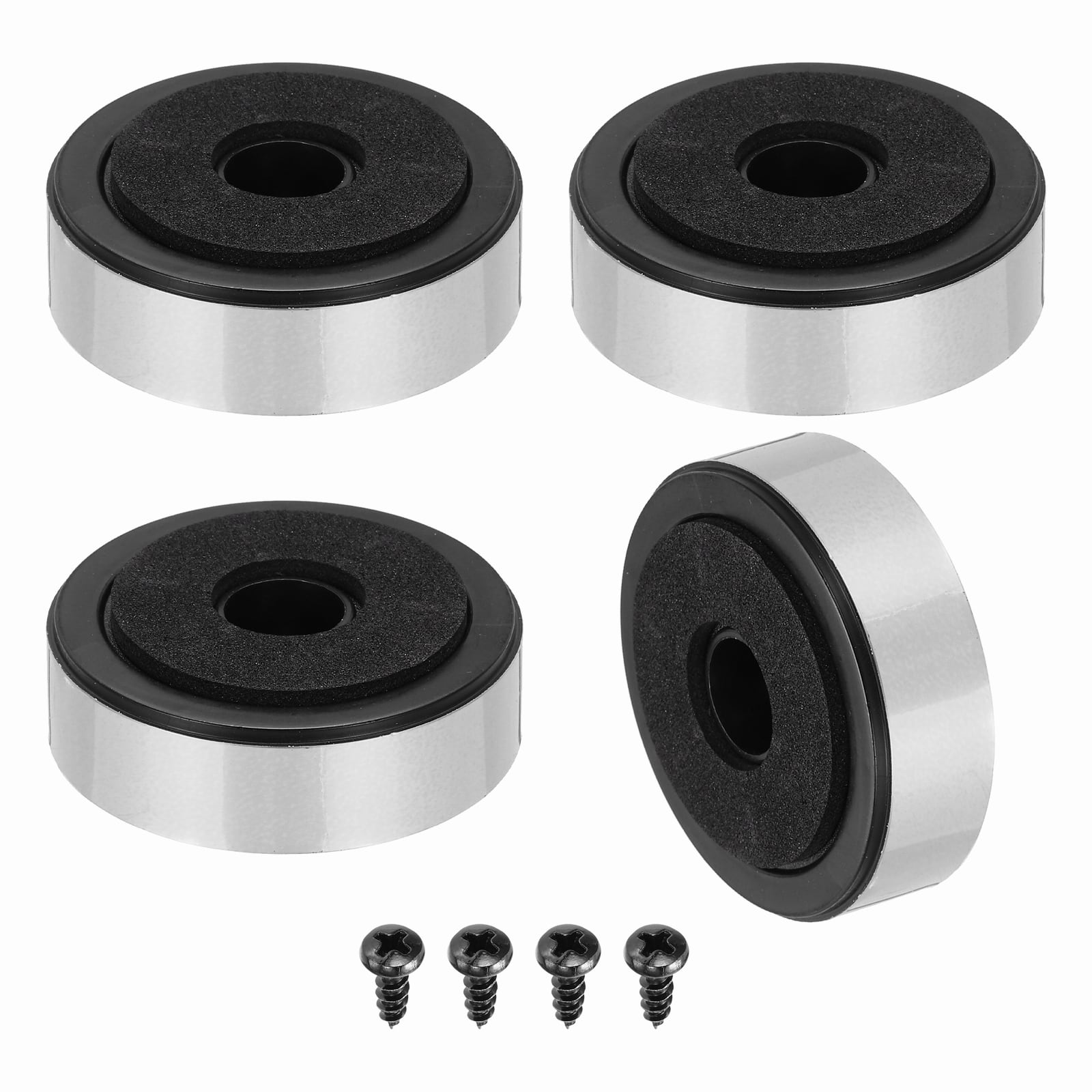 Unique Bargains - 4pcs 47mm Speaker Isolation Feet, Anti-Vibration Foam Pads for HiFi Home Theater Audio - Silver
