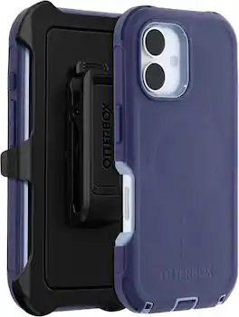 OtterBox - iPhone 16 (Only) - Defender Series Case - Holster Clip Included - Built-in Magnets - Rugged & Durable - Denver Dusk (Purple)