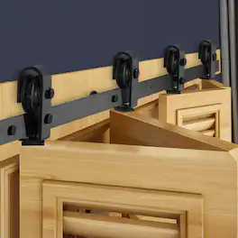 VEVOR - Bi-Folding Sliding Barn Door Hardware Track Kit, 52" Top Mount Track Kit, Slide Smoothly & Quietly, Easy to Install - Black