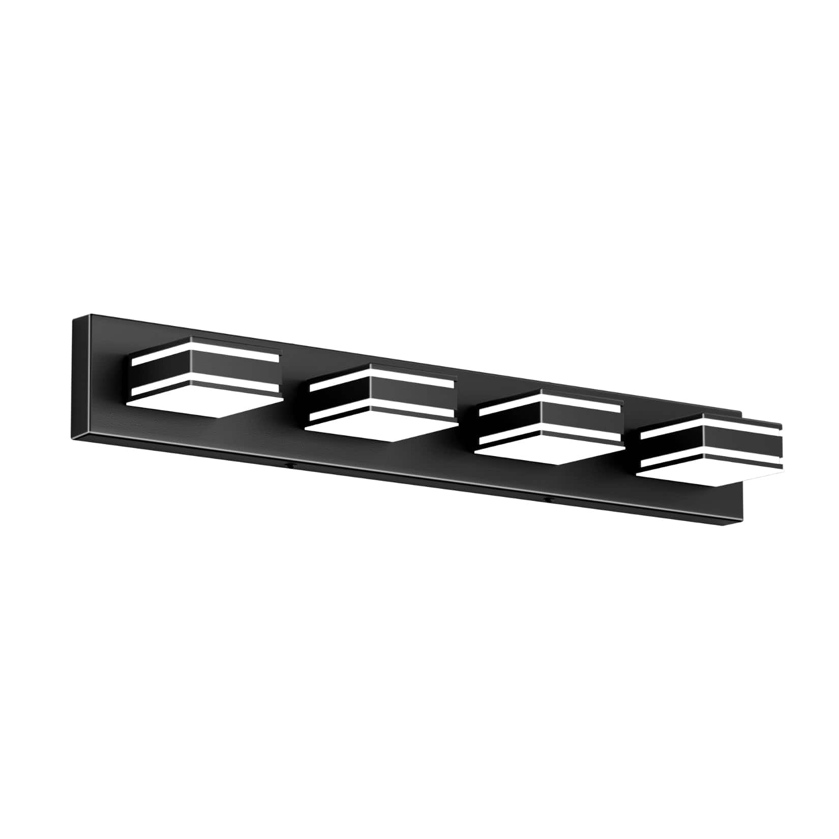 Cedar Assembly - nch Brushed Nickel Vanity Light For Bathroom Metal Modern Led Fixtures - Black 30 inch
