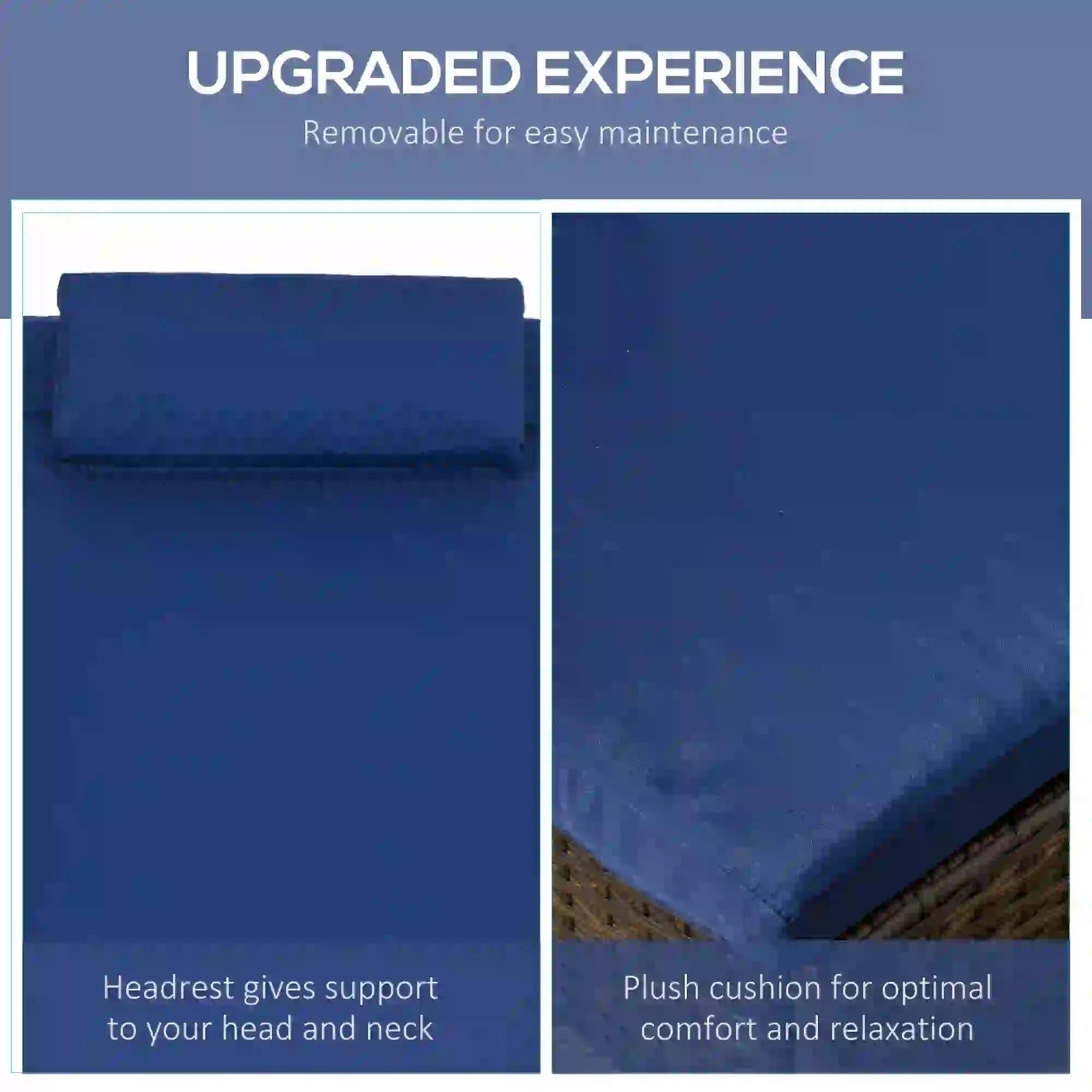 UPGRADED EXPERIENCE

Headrest gives support to your head and neck

Plush cushion for optimal comfort and relaxation