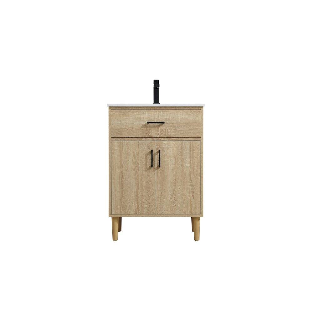 Alt View 4. Elegant Kitchen and Bath - Chandler 24 Inch Single Bathroom Vanity In Mango Wood - Mango Wood.