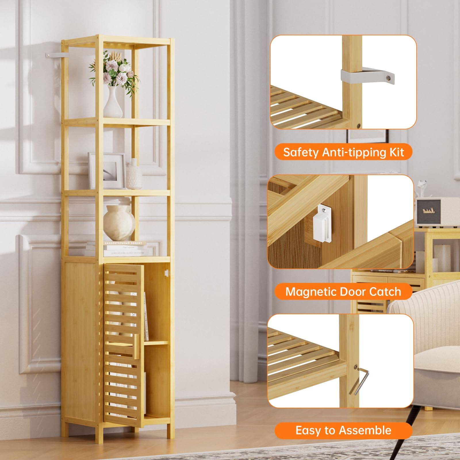 Safety Anti-tipping Kit  
Magnetic Door Catch  
Easy to Assemble