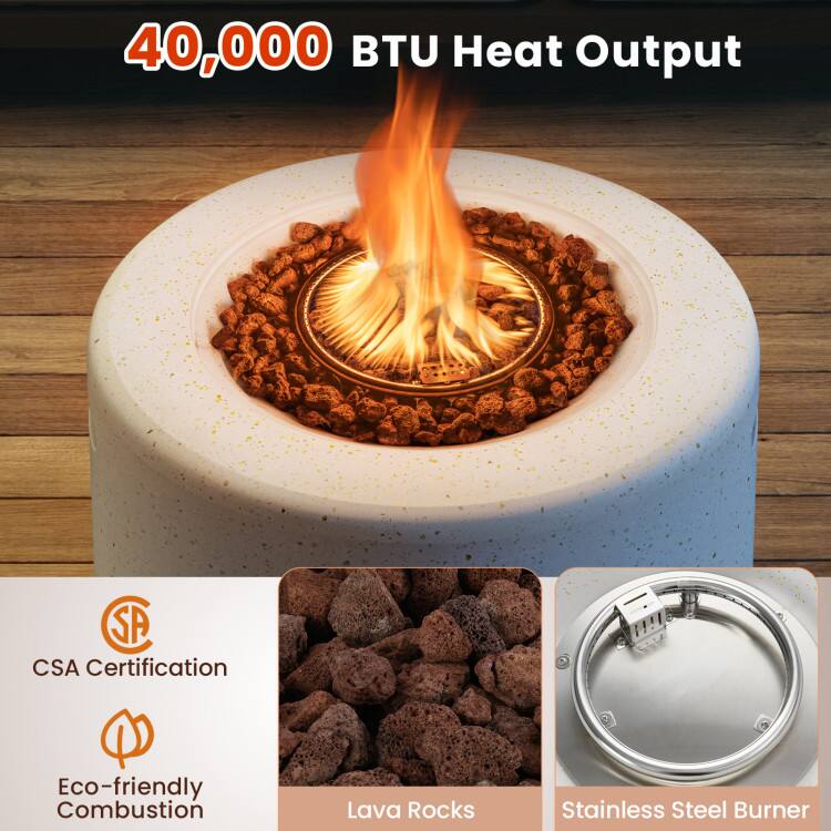 40,000 BTU Heat Output

- CSA Certification
- Eco-friendly Combustion
- Lava Rocks
- Stainless Steel Burner