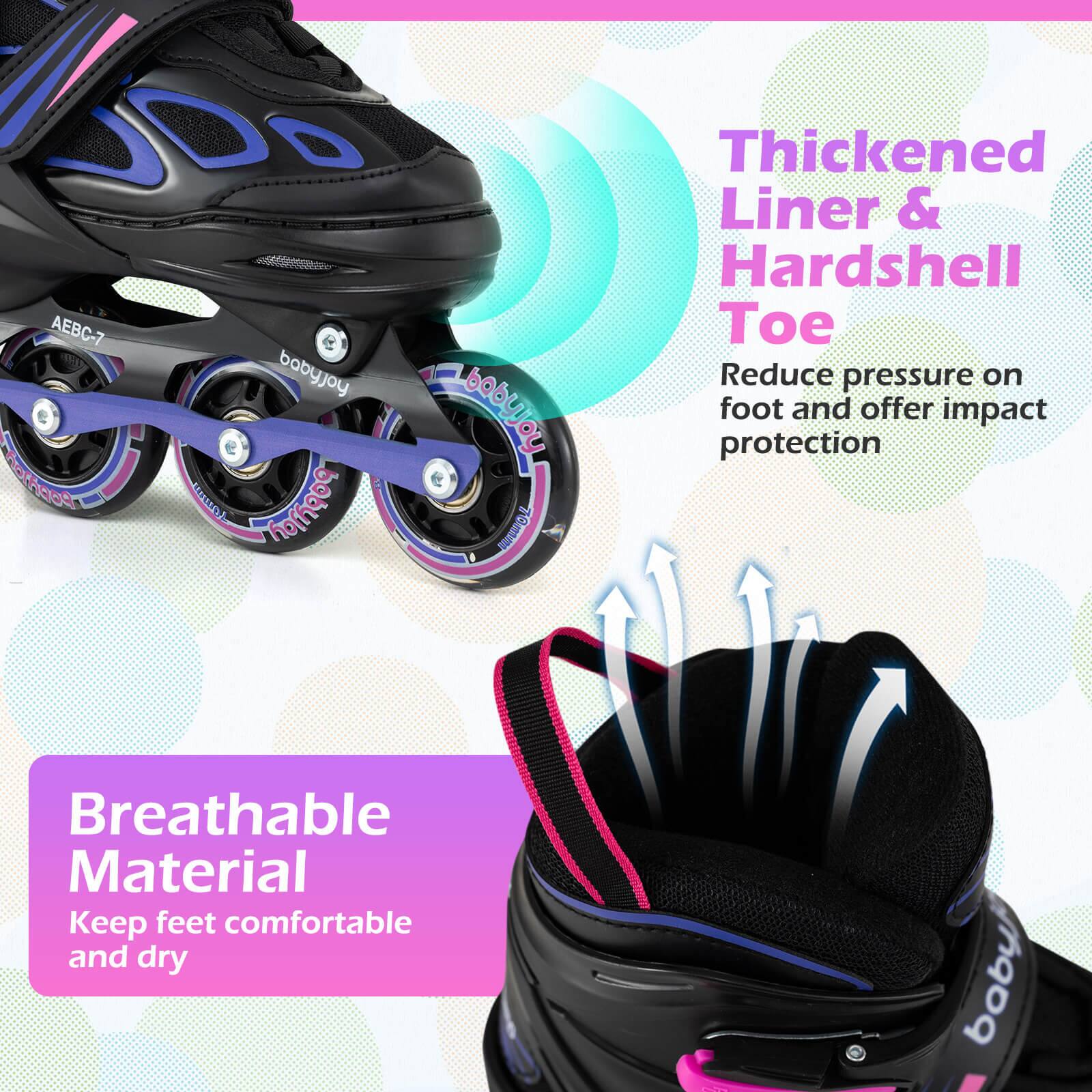 AEBC-7  
babyjoy  
babyjoy  
babyjoy  
10mm Thickened Liner & Hardshell Toe  
Reduce pressure on foot and offer impact protection  
Breathable Material  
Keep feet comfortable and dry