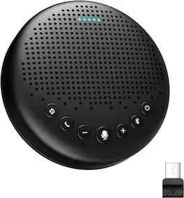 EMEET - Conference Speaker and Microphone Luna 360° Voice Pickup w/Noise Reduction/Mute/Indicator USB Bluetooth Speakerpho - Black