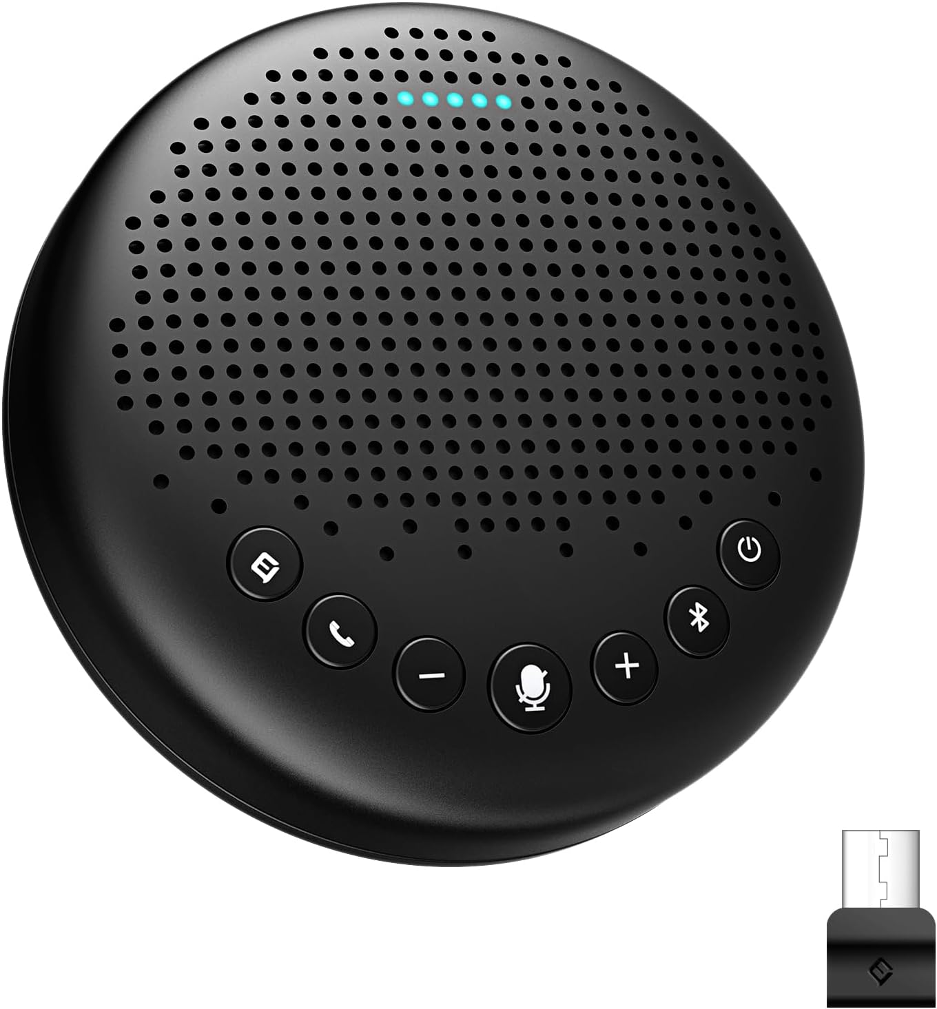 Front. EMEET - EMEET Conference Speaker and Microphone Luna 360° Voice Pickup w/Noise Reduction/Mute/Indicator USB Bluetooth Speakerpho - Black.