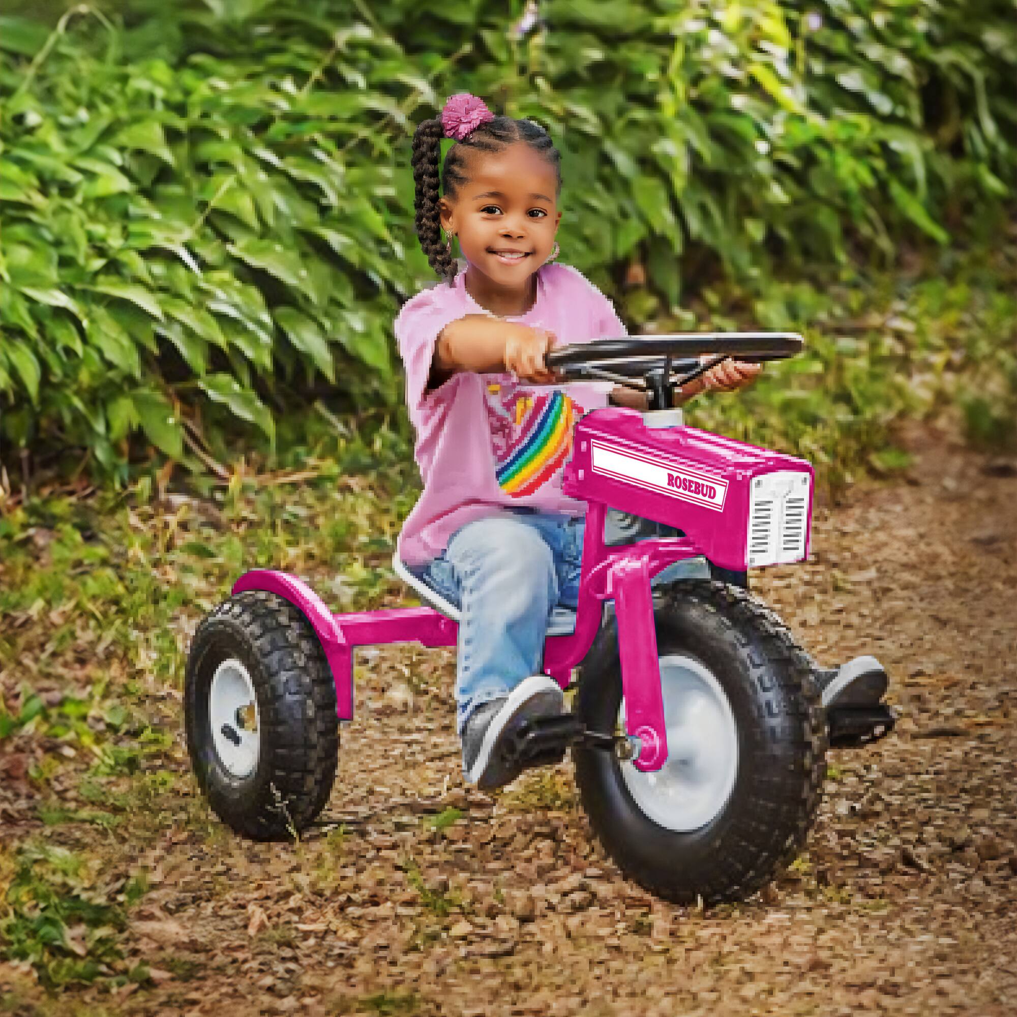 Alt View 2. Tricam - Tricam Outdoor Tractor Tricycle, 22" Steel Toddler Bike Kids Ride On Toy, Pink - Pink.