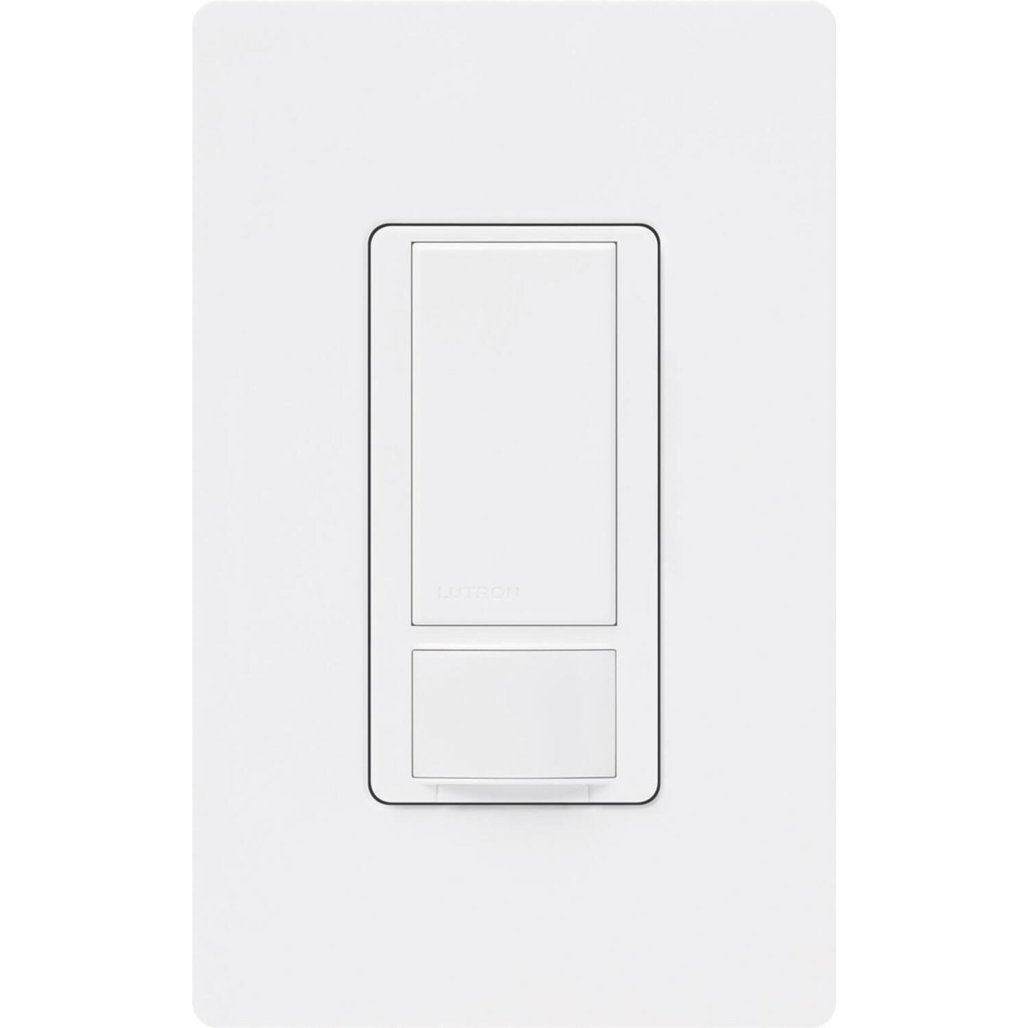 Left. Lutron - Lutron Maestro Occupancy 5 amps Single Pole Motion Sensor Triple Combination Switch White 1 pk - White.
