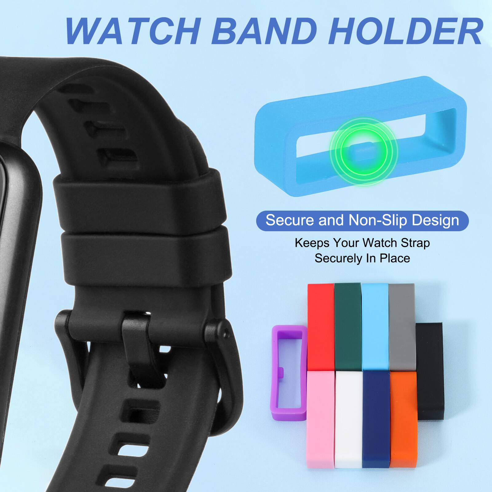 WATCH BAND HOLDER

Secure and Non-Slip Design
Keeps Your Watch Strap Securely In Place