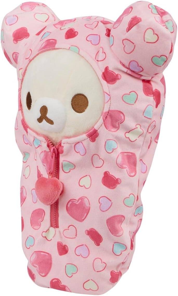 Alt View 1. Rilakkuma - Korilakkuma San-X Original: Hearts Sleeping Bag Plush.