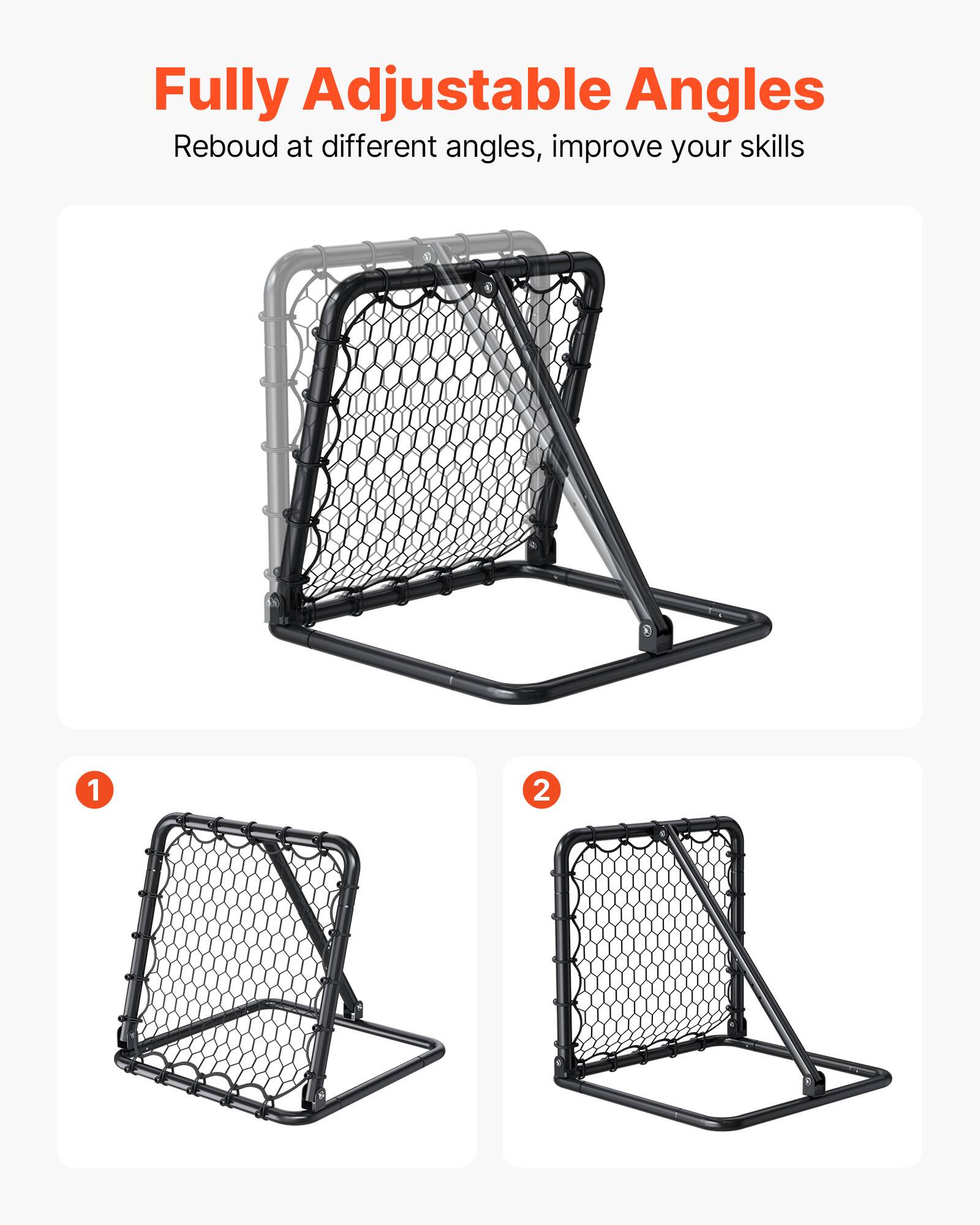 Fully Adjustable Angles  
Rebound at different angles, improve your skills  

1  
2