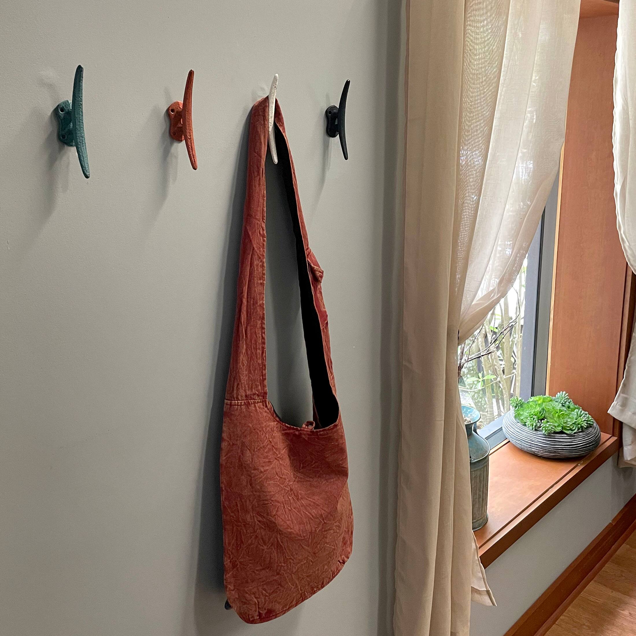 Alt View 1. Zeckos - Set of 4 Colorful Coral Coastal Cast Iron Cleat Wall Hooks/Drawer Pulls Decor - Coral.