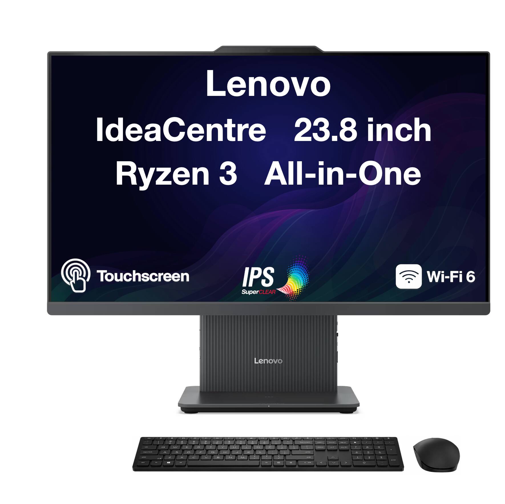Lenovo IdeaCentre 23.8 inch Ryzen 3 All-in-One Touchscreen IPS SuperCLEAR Wi-Fi 6