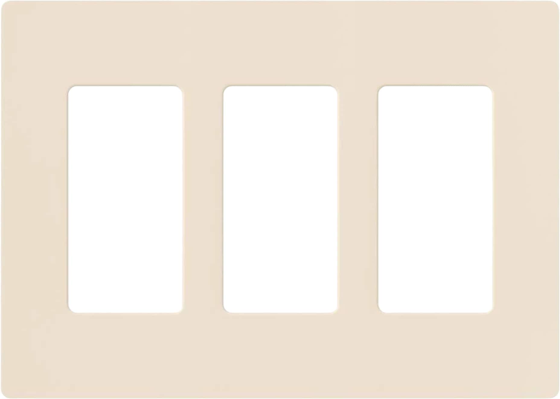 Lutron - Claro 3-Gang Wall Plate - Light Almond