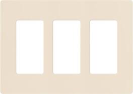 Lutron - Claro 3-Gang Wall Plate - Light Almond