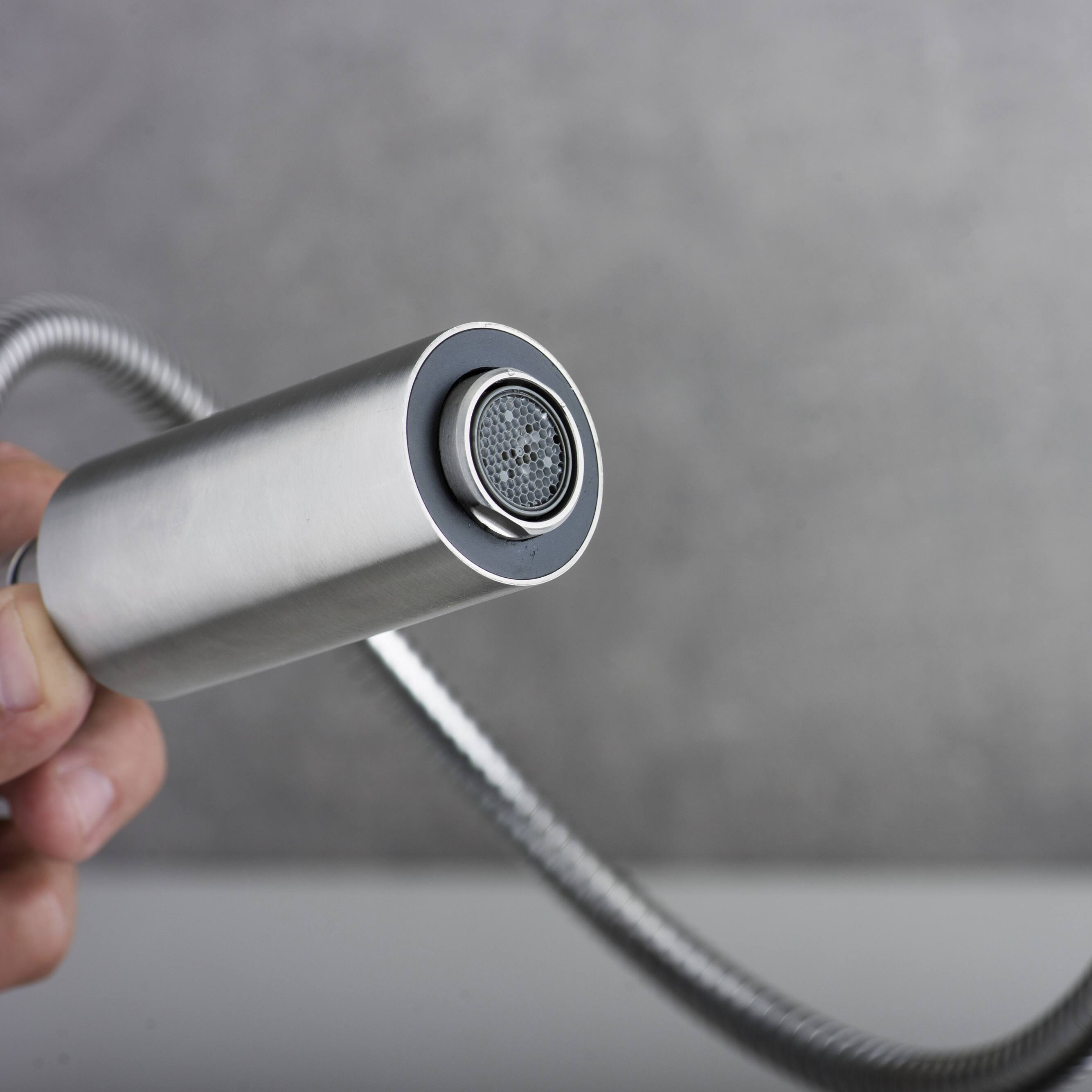 Alt View 1. Siljoy - DAX Single Handle Pull Down Kitchen Faucet Brushed Finish - Steel Gray.