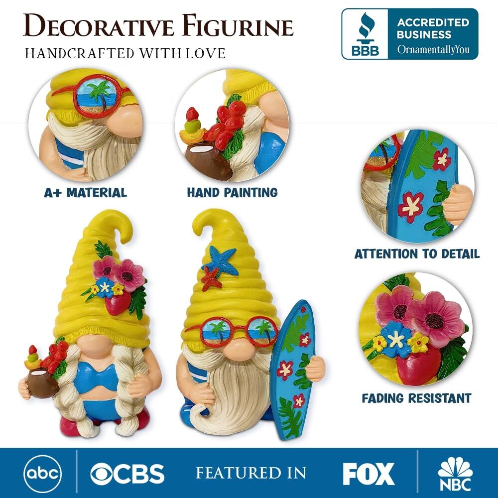 **Decorative Figurine**  
*Handcrafted with Love*

- **A+ Material**
- **Hand Painting**
- **Attention to Detail**
- **Fading Resistant**

*Accredited Business*  
OrnamentallyYou

*Featured in*  
ABC | CBS | FOX | NBC