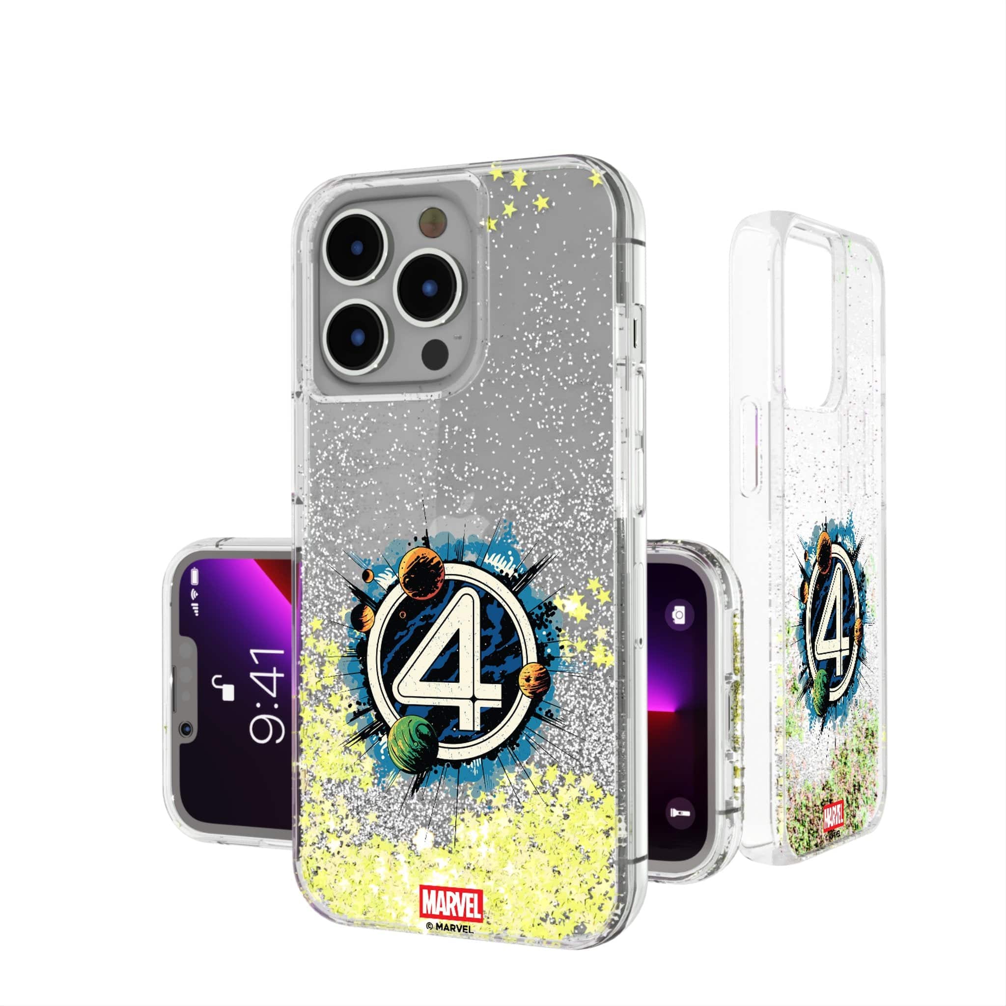 Keyscaper - Marvel Badge Glitter Phone Case - Apple iPhone 13 Pro - Fantastic Four 2