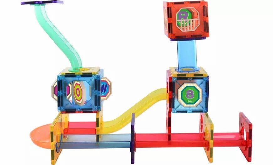 Link Magnetic Tile Building Roller Coaster Kids Block 61 Piece Set ...