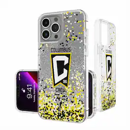 Keyscaper - MLS - Columbus Crew iPhone Confetti Glitter Phone Case - 14 - Multicolor
