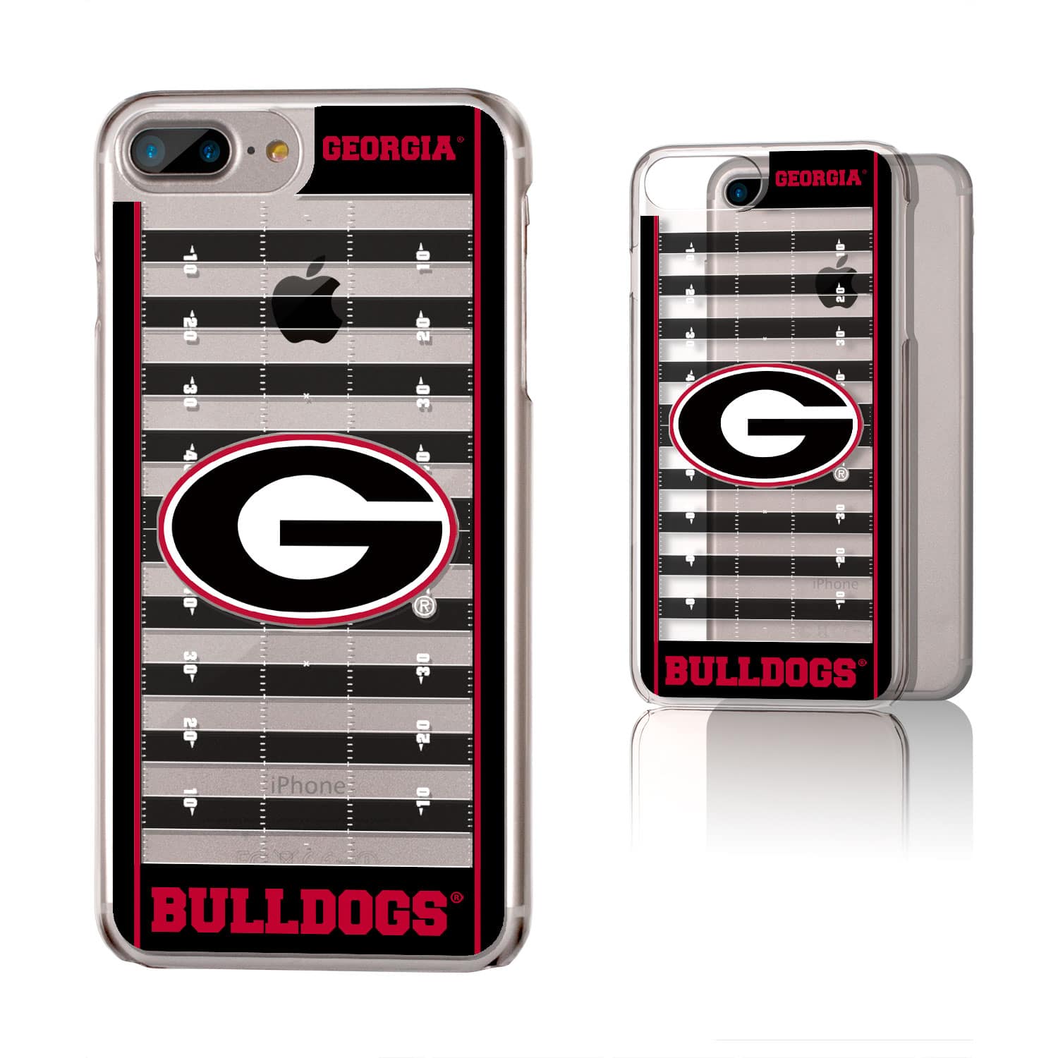 Keyscaper - NCAA - Georgia Bulldogs iPhone Clear Football Field Design Case - 14 Plus - Multicolor
