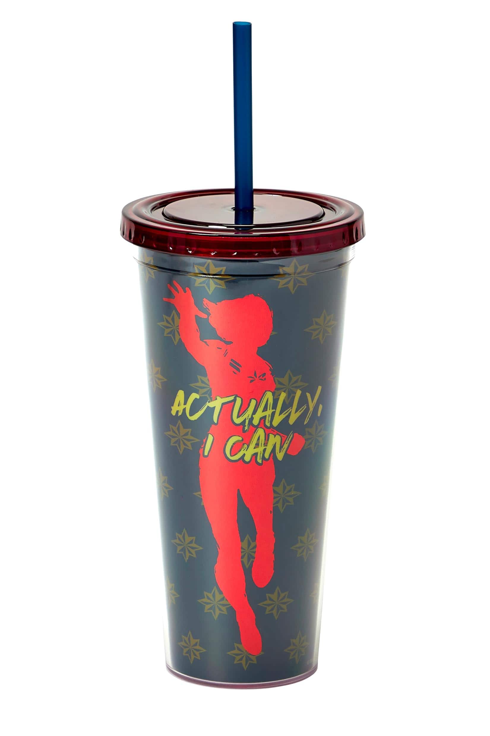Marvel's Captain Marvel Actually I Can 16-Oz PVC Tumbler w/ Lid and Straw - Black price history on PriceWatchPro