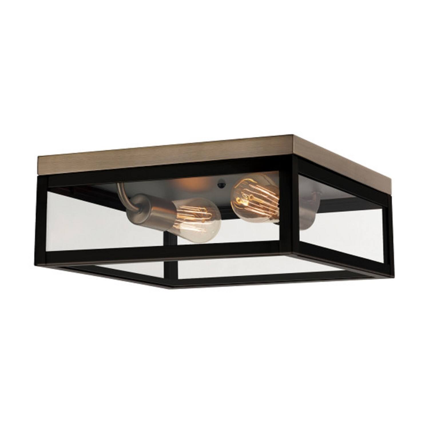 Front. Globe Electric - Globe Electric Verona 5.12 in. H X 13 in. W X 13 in. L Dark Bronze Ceiling Light.