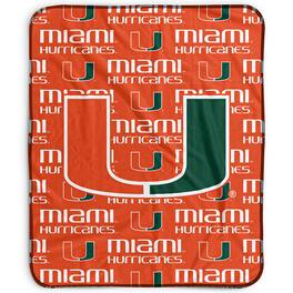 Pegasus - Miami Hurricanes 50" x 60" Repeat Wordmark Fleece Blanket - Multicolor