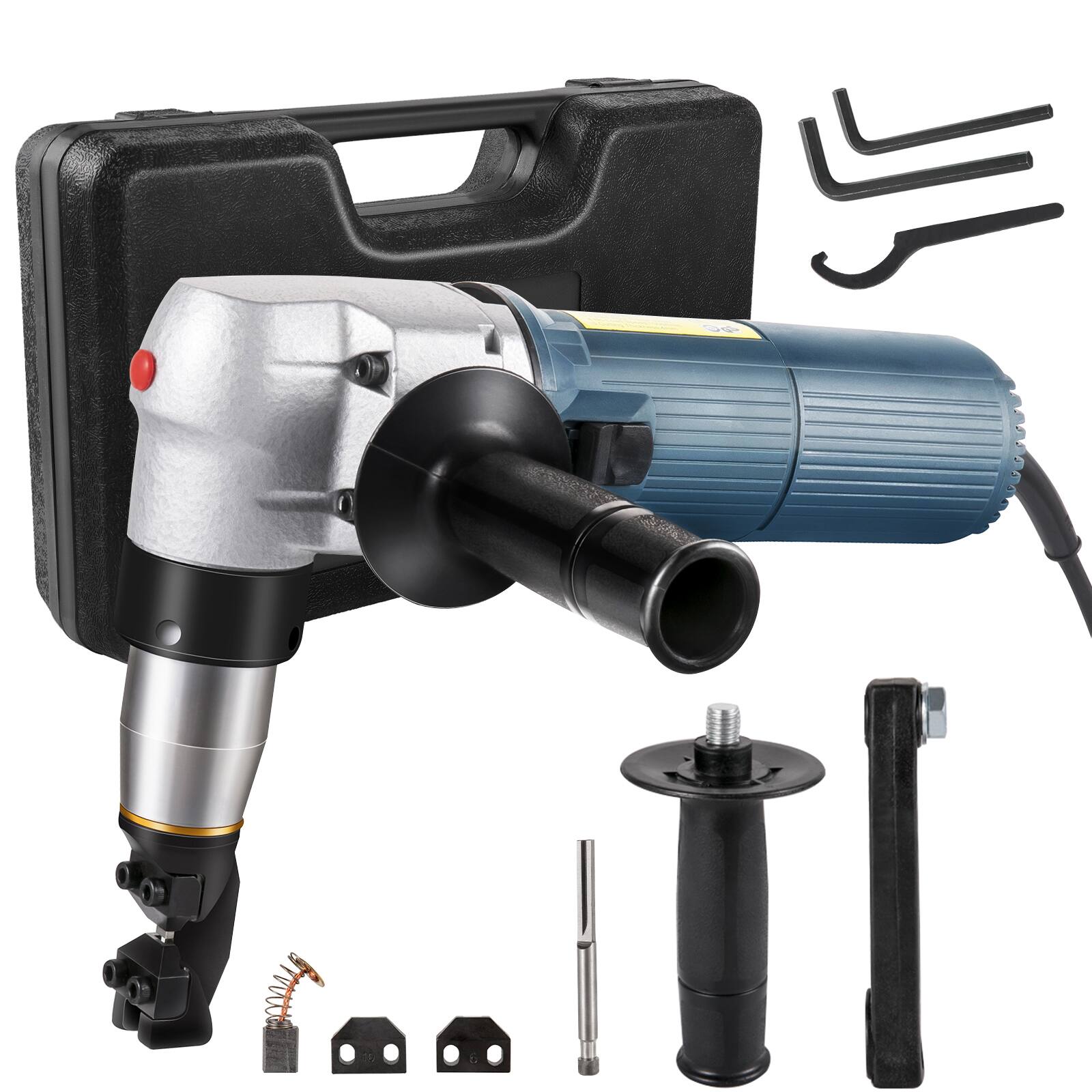 Front. VEVOR - Electric Metal Nibbler 625W Nibbler Metal Cutter 1000RPM High Speed Rotor 0.16in/4mm Metal Nibbler 110V w Replaced - Blue;Black;Silver.