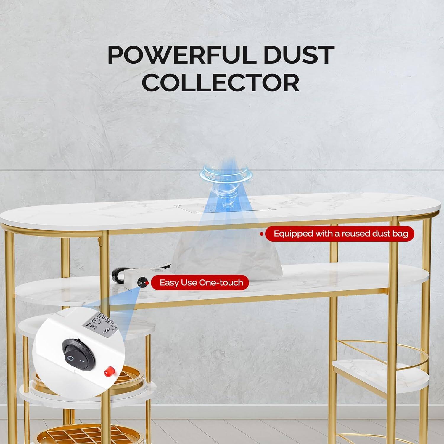 POWERFUL DUST COLLECTOR

- Equipped with a reused dust bag
- Easy Use One-touch