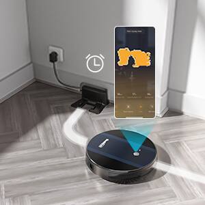 Back. Dexmalle - Dexmalle- Smart Robot Vacuum Cleaner G6-Black.