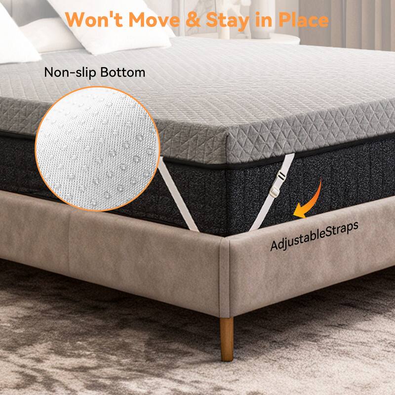 Won't Move & Stay in Place  
Non-slip Bottom  
Adjustable Straps