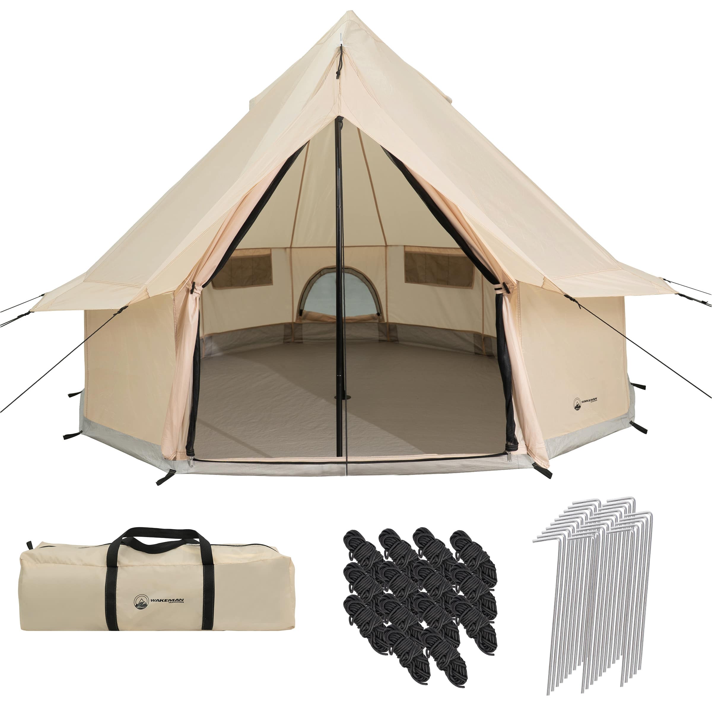 Wakeman Outdoors - 10 Person Tent for Camping Breathable Spacious Water-Resistant Glamping Tent 16x16x9.8ft - Beige price history on PriceWatchPro
